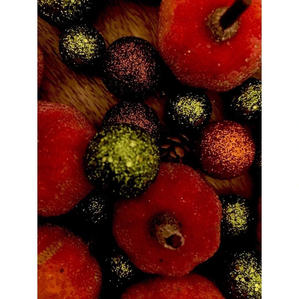 Fall Harvest Thanksgiving Lot Sparkly Balls Pumpkins Corn Real Acorns Pinecones!